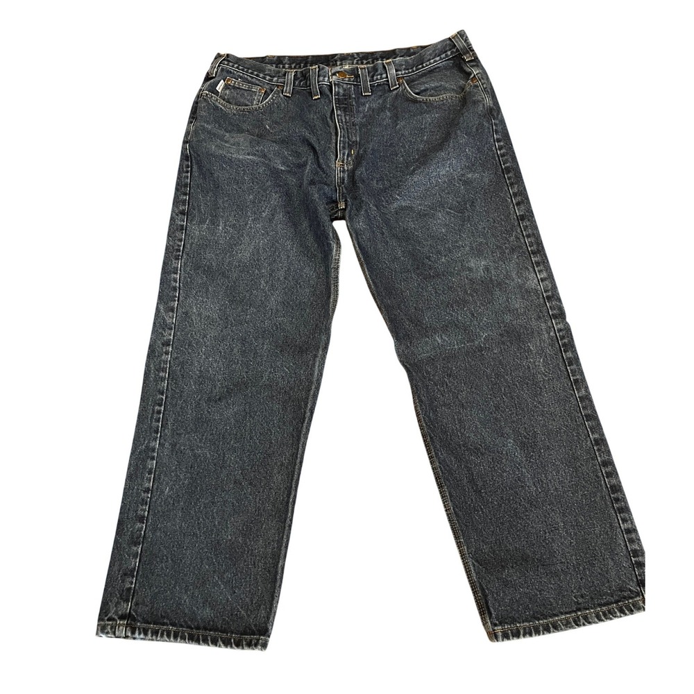 Carhartt B460-DVB 42x30 (44x30tag) Mens Relaxed Denim Jeans Dark Vintage Blue - Picture 2 of 9